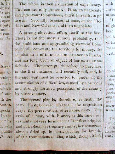 3 1803-1804 PA newspapers w THE LOUISIANA PURCHASE President THOMAS JEFFERSON | eBay