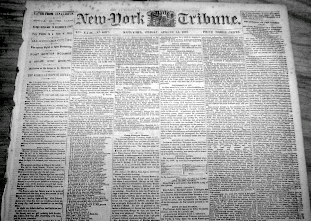 1863 Civil War newspaper 54th Mass Negro Regiment deaths BATTLE of FORT WAGNER eBay