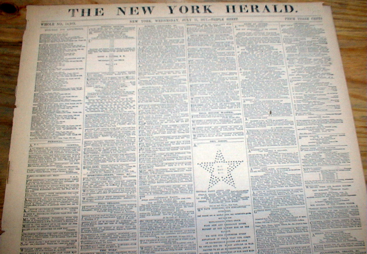 1877 headline newspaper NEZ PERCE INDIAN WAR n IDAHO Battle of