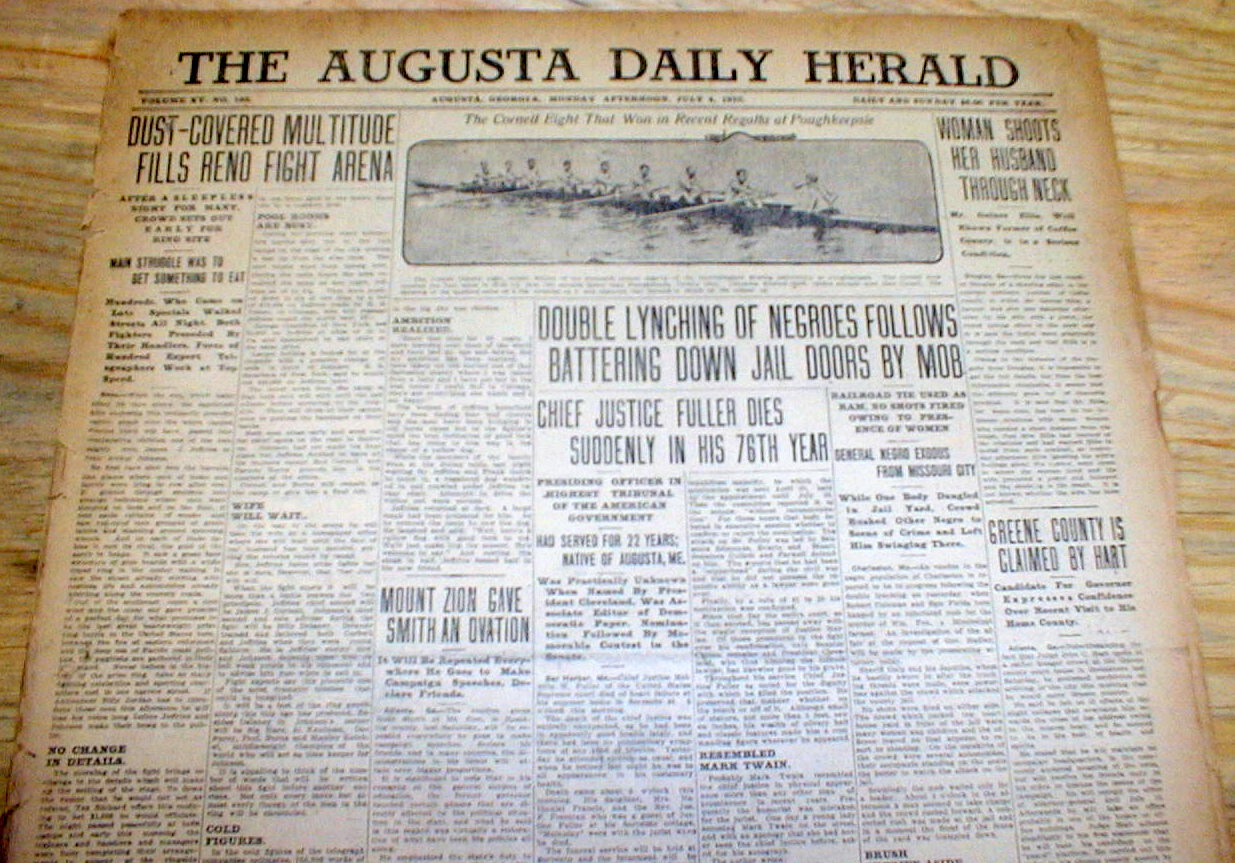 1910 newspaper 2 NEGRO MEN LYNCHED at CHARLESTON Missouri by