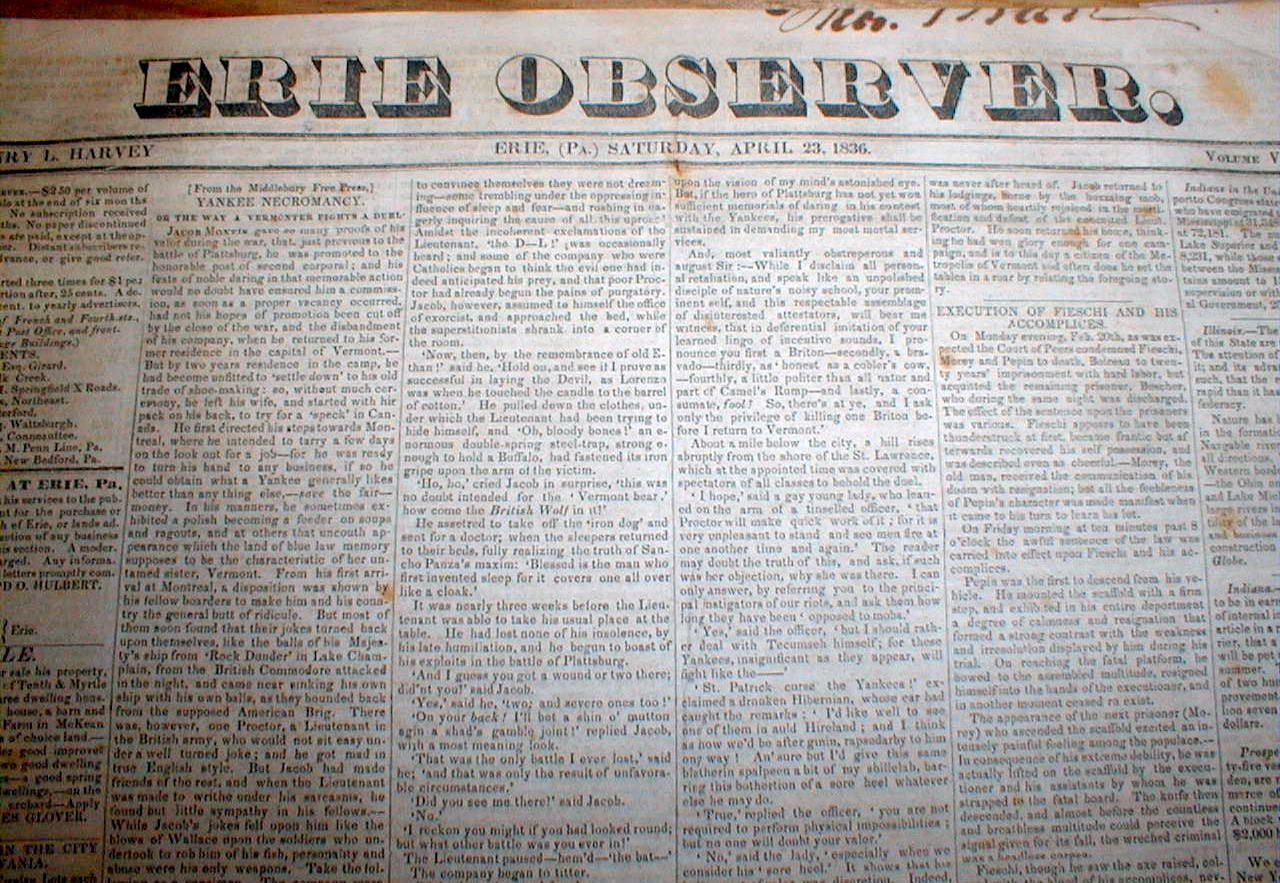 BEST 1836 headline newspaper TEXAS REVOLUTION BATTLE of the ALAMO Davy