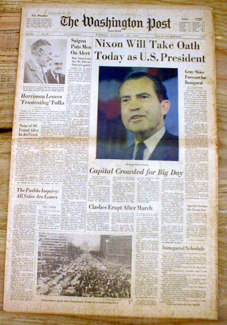 3 Best 1969 Washington DC newspapers RICHARD NIXON INAUGURATION US