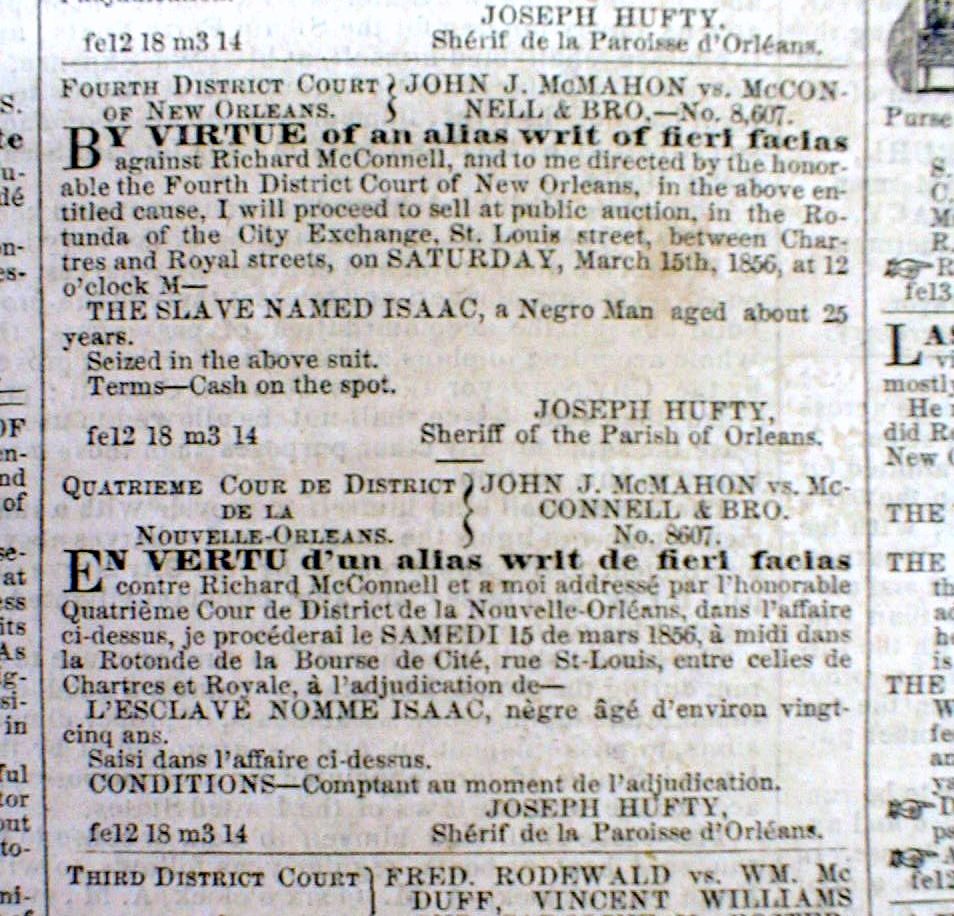 1856 New Orleans Crescent pre Civil War LOUISIANA newspaper wFP illustr