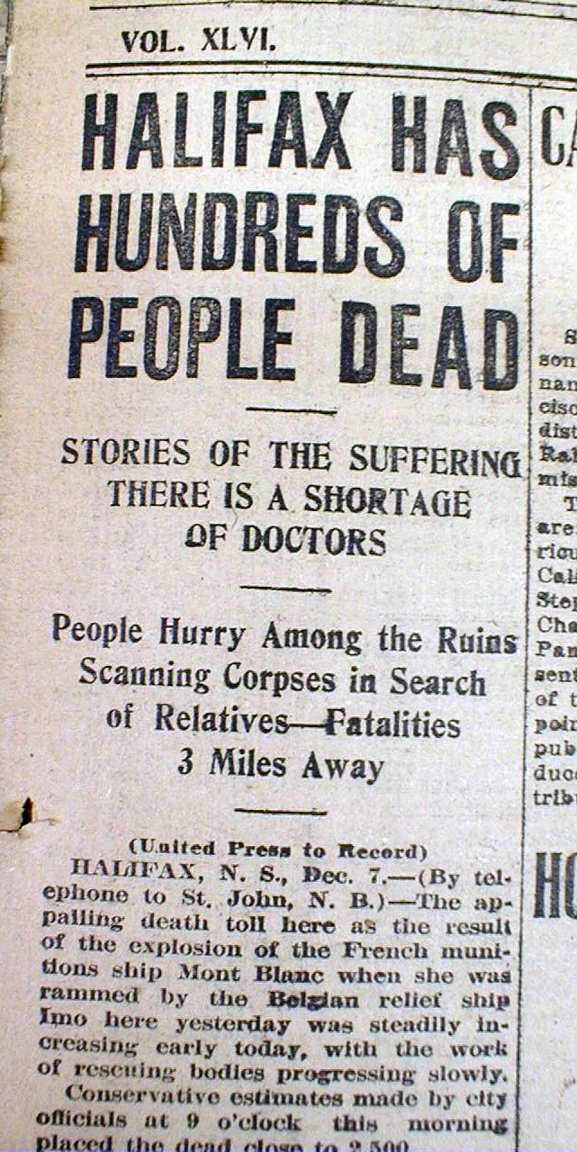 2 1917 newspapers HALIFAX EXPLOSION DISASTER Nova Scotia CANADA Largest