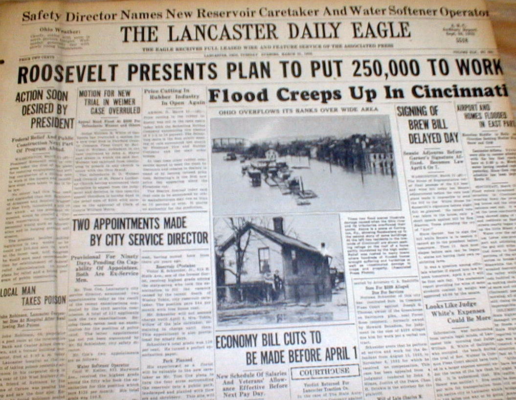 1933 Great Depression NEW DEAL display headline newspaper FRANKLIN D
