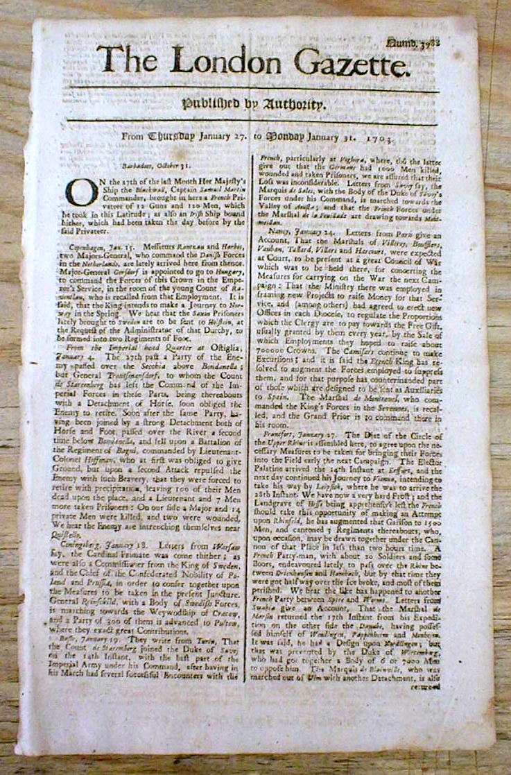 Rare 1704 newspaper FOUNDING BURLINGTON West New Jersey NORTH AMERICAN COLONIES eBay