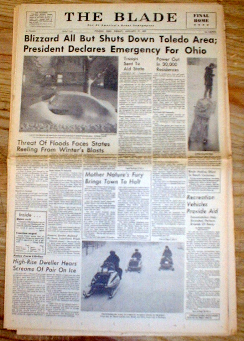 BEST 3 1978 OHIO newspapers GREAT BLIZZARD of 1978 Disaster strikes
