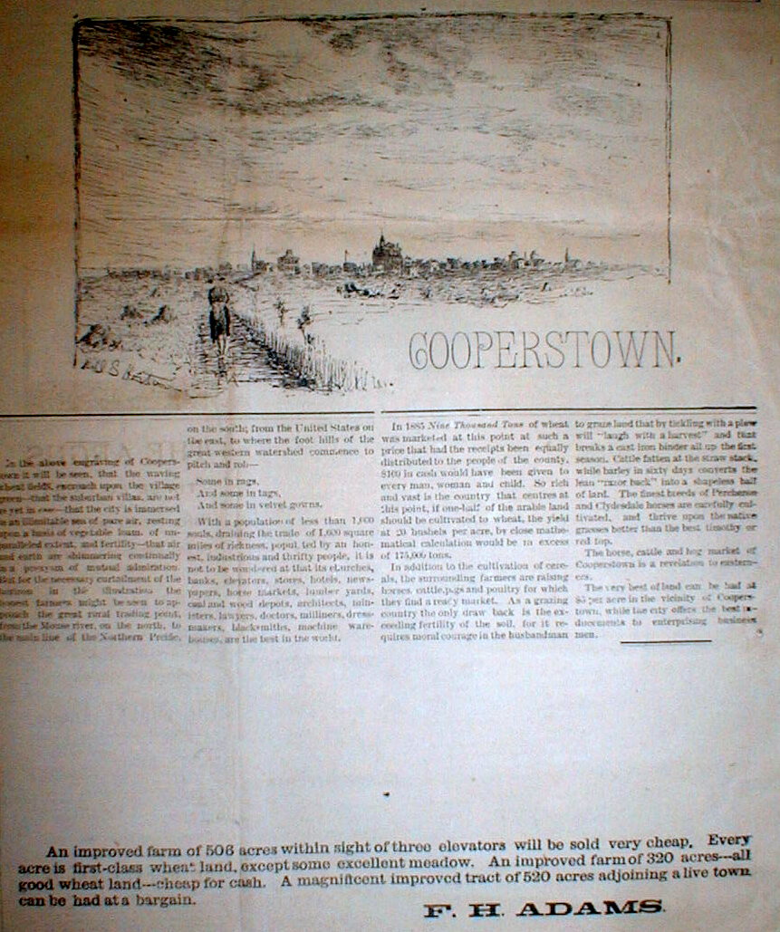 Rare original 1887 SOUTH DAKOTA TERRITORY newspaper GRIGGS COURIER