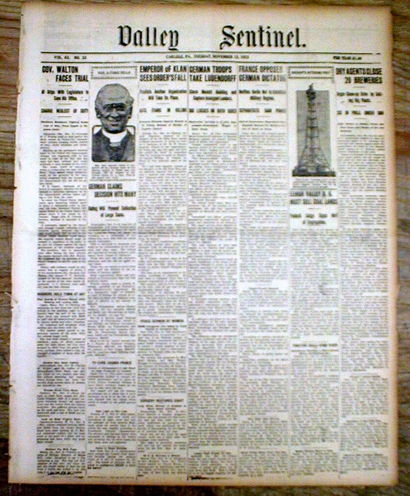 1923 Newspaper Adolph Hitler Attempts Revolt Beer Hall Putsch IN Munich