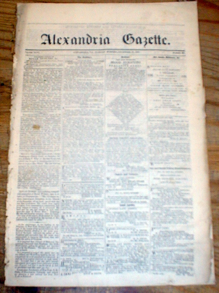 5 rare 1865 Alexandria Gazette VIRGINIA newspapers RECONSTRUCTION post