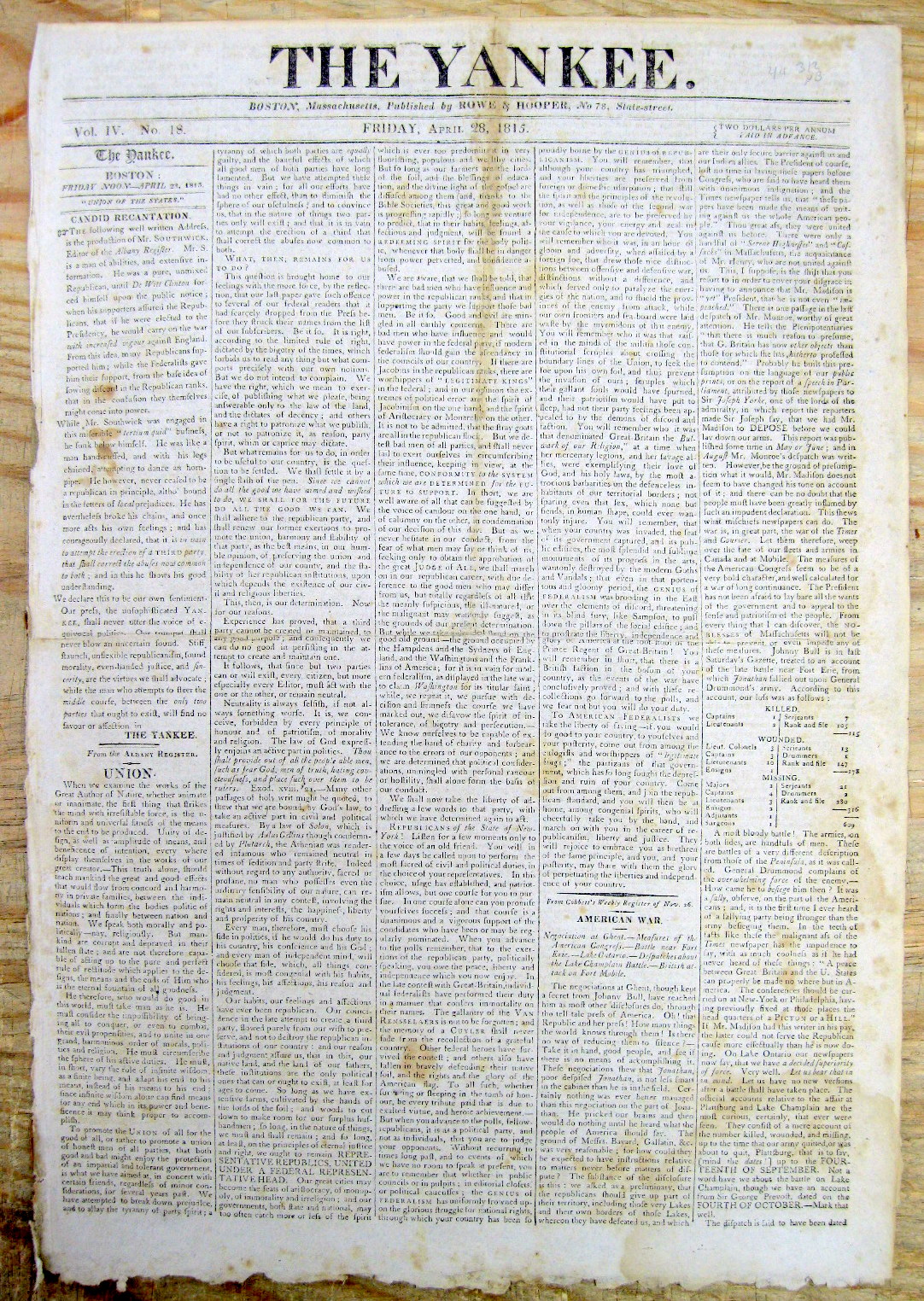 1815 headline newspaper NAPOLEON BONAPARTE returns2 Paris FRANCE from