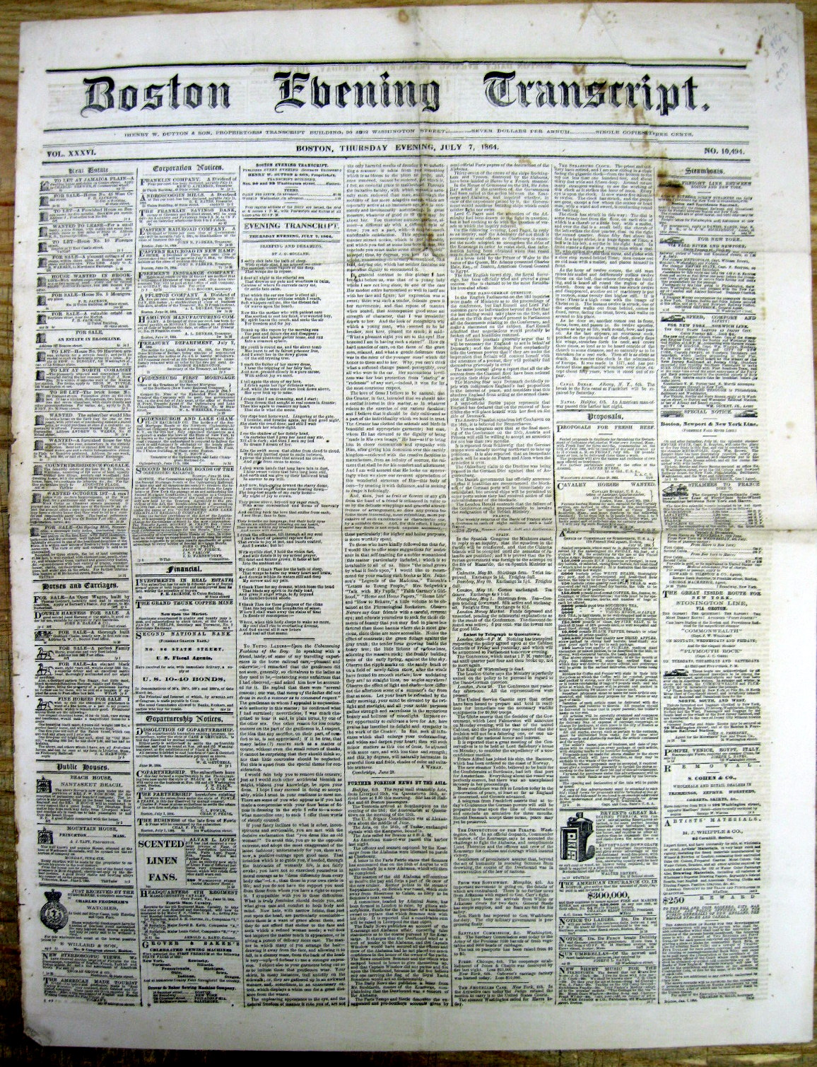 1864 Civil War Newspaper Confederate GENERAL JUBAL EARLY Raid On 1864-civil-war-newspaper-confederate-general-jubal-early-raid-on