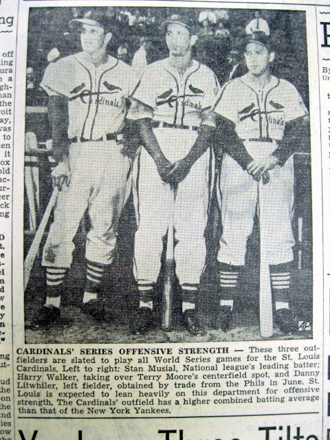 2 1943 newspapers ST LOUIS CARDINALS w STAN MUSIAL win NL baseball pennant | eBay