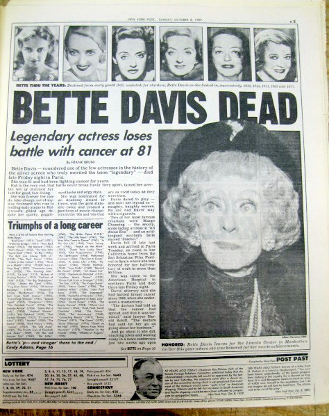 Image result for the death of actress betty davis