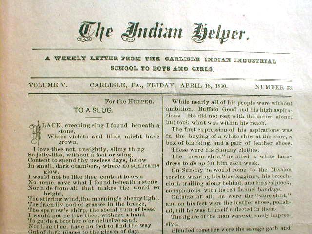 Rare 1891 Native American Indian newspaper CARLISLE PA | eBay